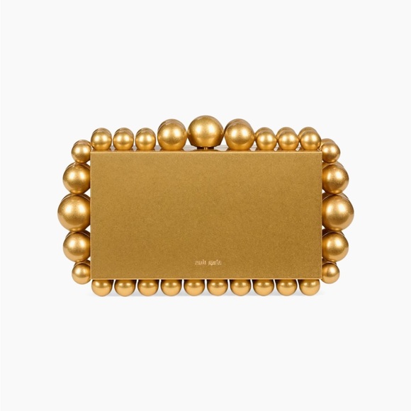 cult gaia Handbags - Cult Gaia Eos Box Clutch Beaded Gold